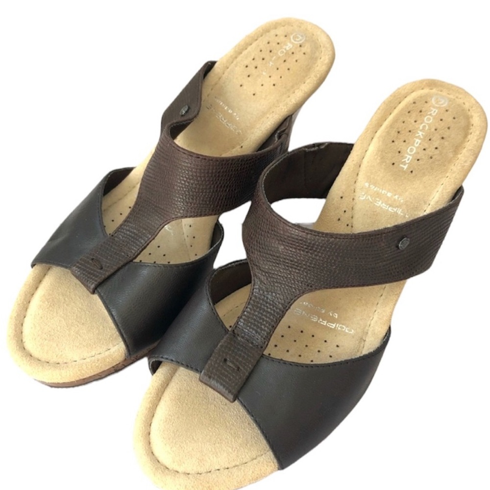 Rockport Leather Wedge Sandals